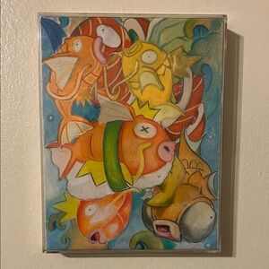 Pokemon Orange and Yellow Magikarp Art Print